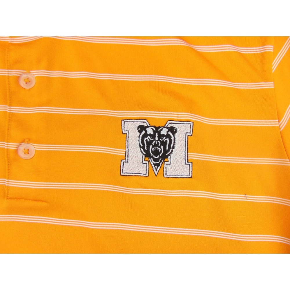 Mercer Bears Polo Mens Med Puremotion Orange Striped Adidas Golf Gorpcore Sporty - Picture 7 of 9